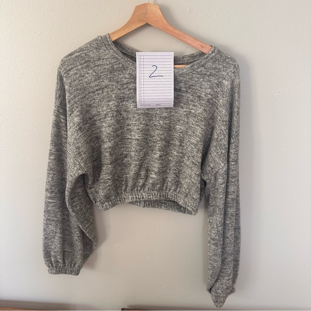 Gray Women's Cropped Sweater